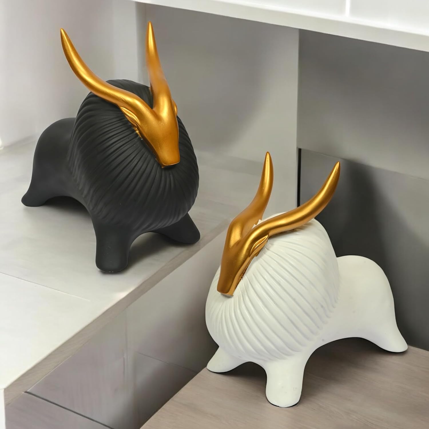 Golden Horned Yak Showpiece