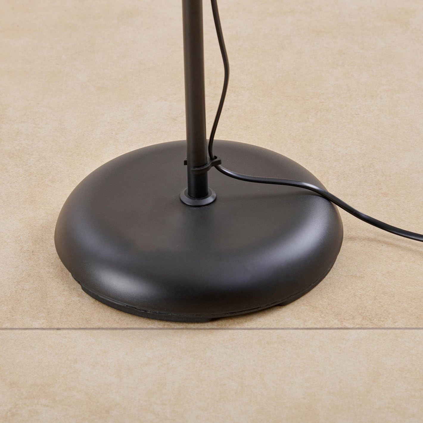 Grey Cotton Shade with Wood lamp Base