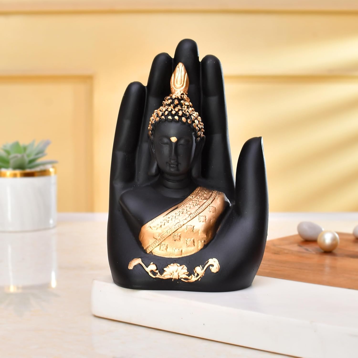 Golden Handcrafted Palm Buddha