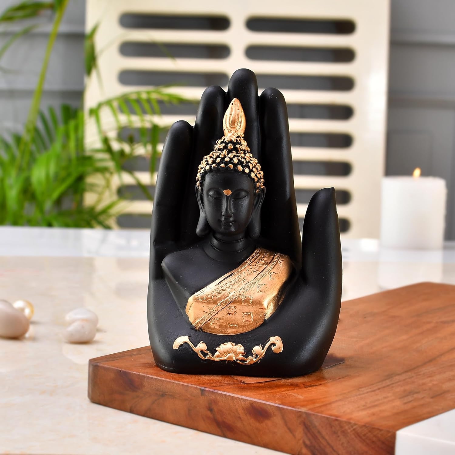 Golden Handcrafted Palm Buddha