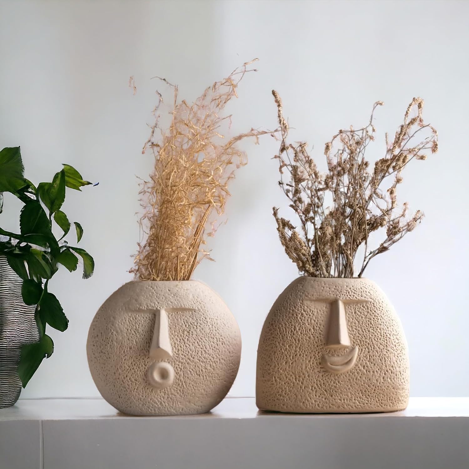 Ceramic Smirk Face Vases