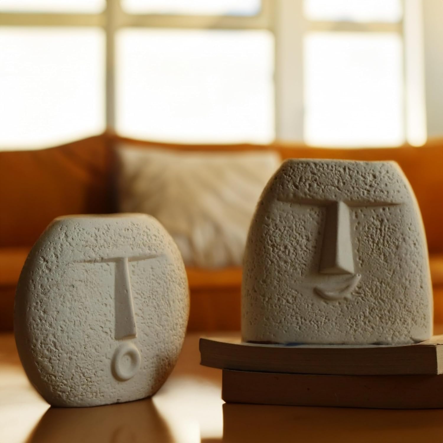 Ceramic Smirk Face Vases