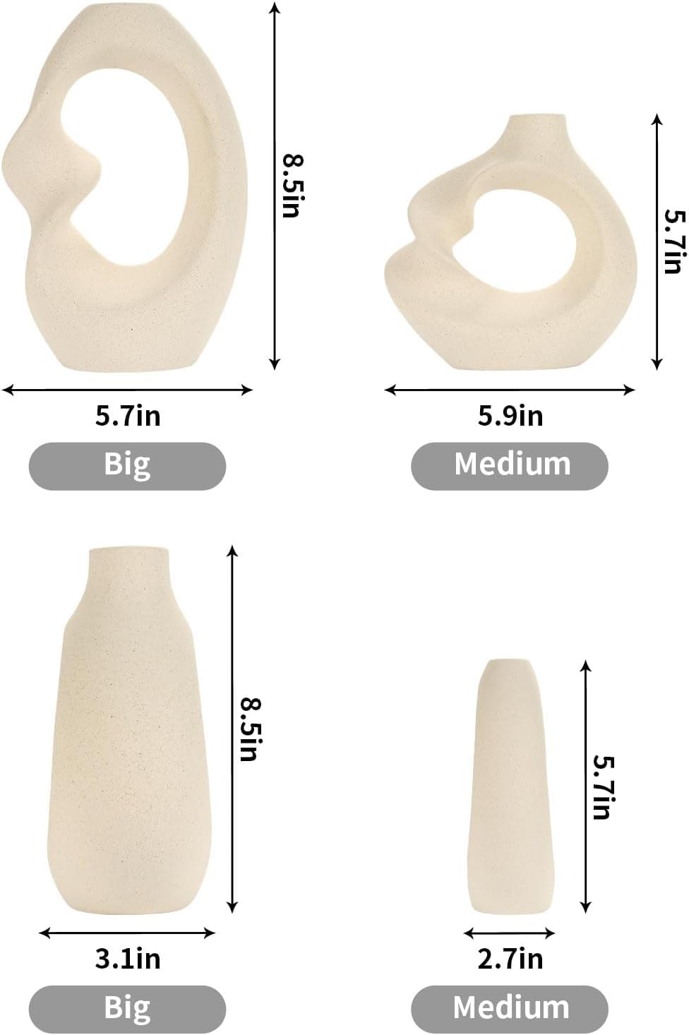 White Ceramic Donut Vase
