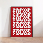 Focus Typography Art Print With Frame
