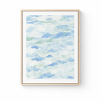 Blue Abstract Ocean Waves Art Print