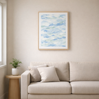 Blue Abstract Ocean Waves Art Print