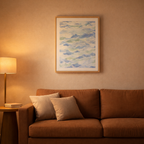 Blue Abstract Ocean Waves Art Print