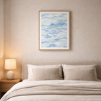 Blue Abstract Ocean Waves Art Print