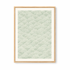Minimal Seigaiha Wave Pattern Art Print  With Floaing Frame