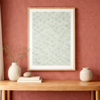 Minimal Seigaiha Wave Pattern Art Print  With Floaing Frame