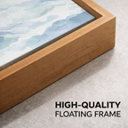 Minimal Seigaiha Wave Pattern Art Print  With Floaing Frame