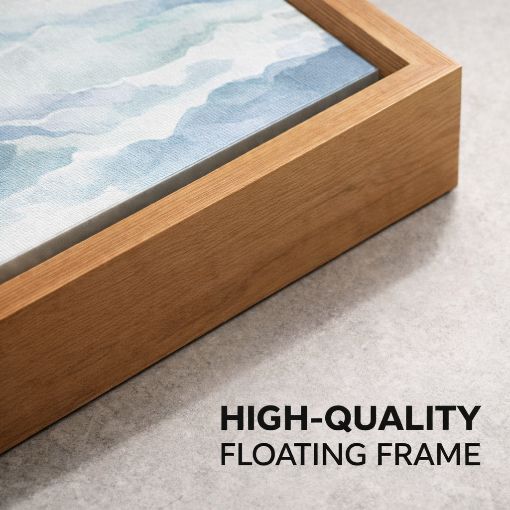 Pink Abstract Wave Pattern Art Print With Floating Frame