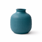 Dotted Texture Vase (Teal Blue)
