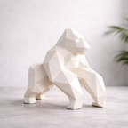 Geometric Gorilla Sculpture (White)