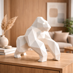 Geometric Gorilla Sculpture (White)
