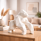Geometric Gorilla Sculpture (White)