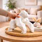 Geometric Gorilla Sculpture (White)