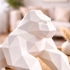 Geometric Gorilla Sculpture (White)