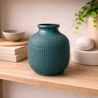 Dotted Texture Vase (Teal Blue)