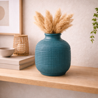 Dotted Texture Vase (Teal Blue)
