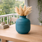 Dotted Texture Vase (Teal Blue)