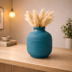 Dotted Texture Vase (Teal Blue)