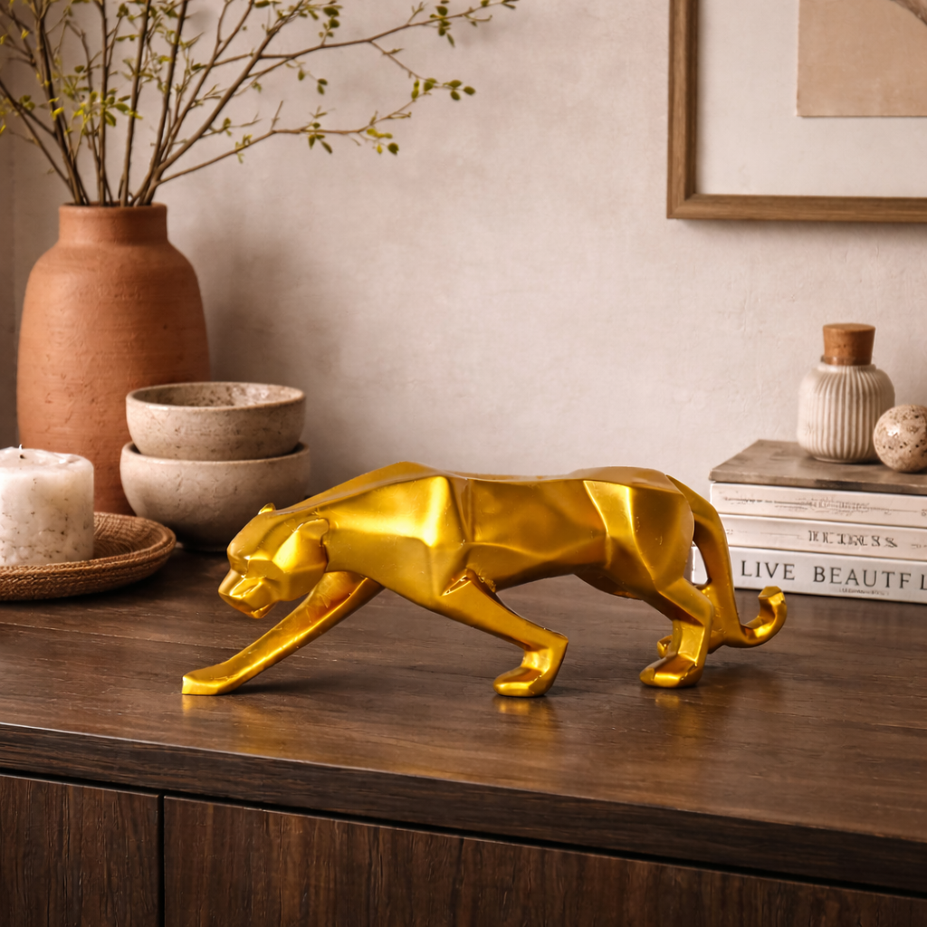 Jaguar Panther Statue Showpiece