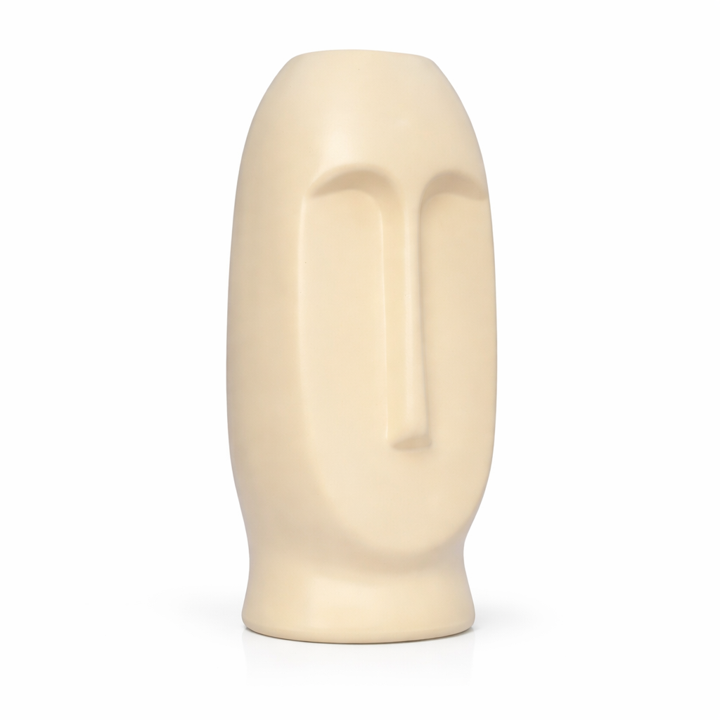 Human Face Flower Vase for Home Decor (Yellow)