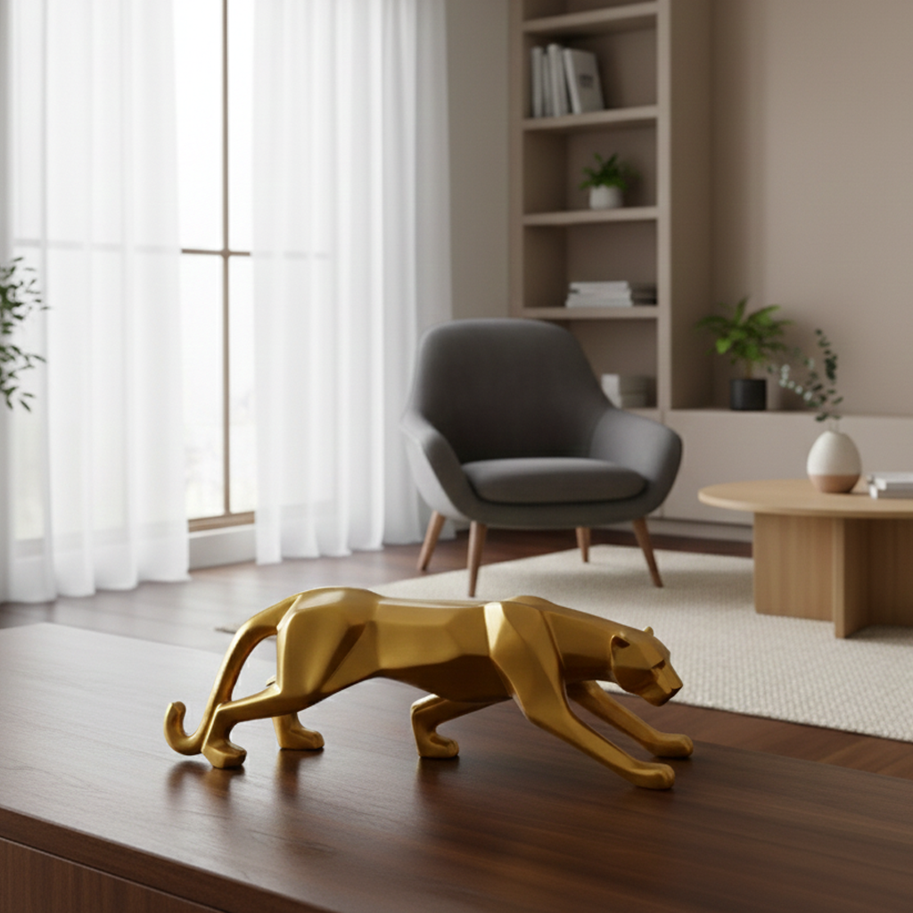 Jaguar Panther Statue Showpiece