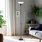 Grey Cotton Shade with Wood lamp Base
