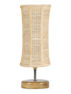 Grey Cotton Shade with Wood lamp Base